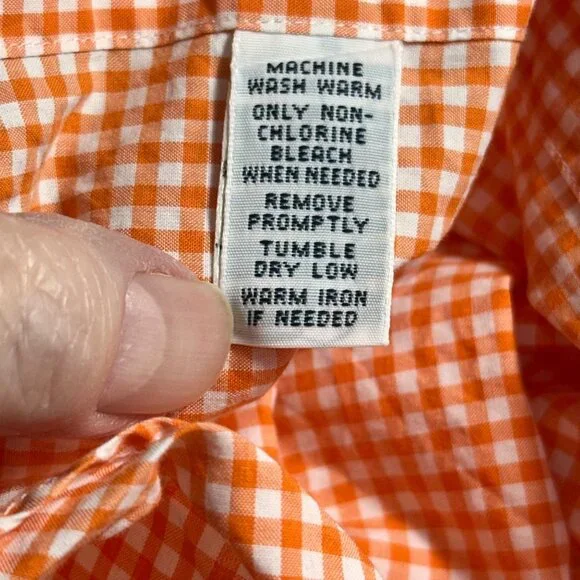 Ralph Lauren Mens Classic Fit Orange Gingham Button-Down Shirt M Preppy Academia - Picture 5 of 12